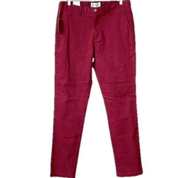 Original Penguin Chino Stretch Slim Fit Trousers Cabernet Men’s 32x32 - Picture 3 of 9